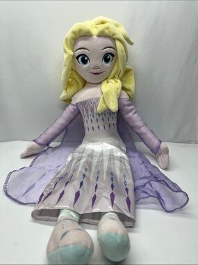 Disney Elsa Plush Doll - Yellow Hair, Purple Dress